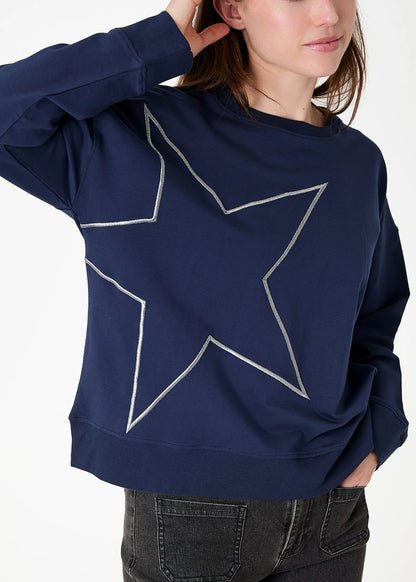 Dreams London AA0570 Star Embroidery Crew Neck Sweatshirt