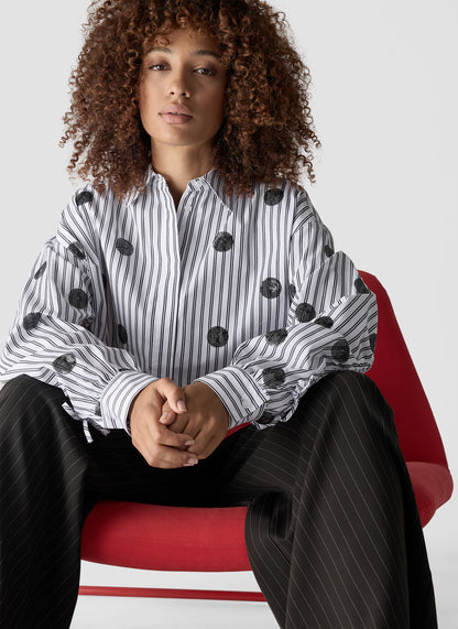 LCMT  613102 Blouse  stripe and spot