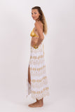 Sundress SANDY SKIRT white/gold palm trees