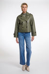 Rino & Pelle  LOTTE DOUBLE BREASTED LEATHER JACKET- Green Ash