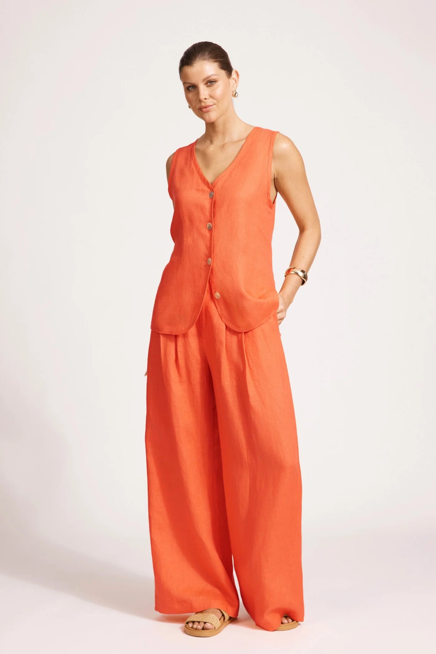 Eb & Ive MIRAMAR VEST - CORAL