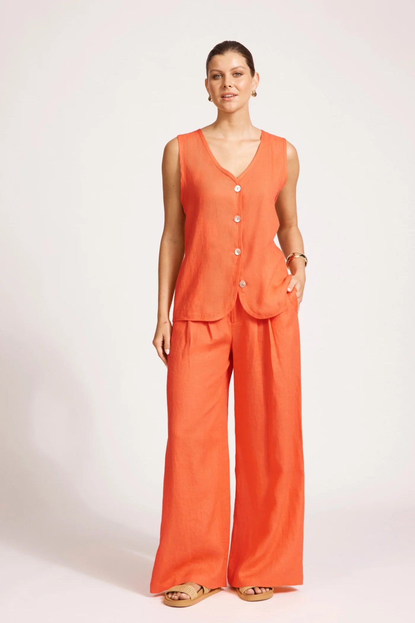 Eb & Ive MIRAMAR VEST - CORAL