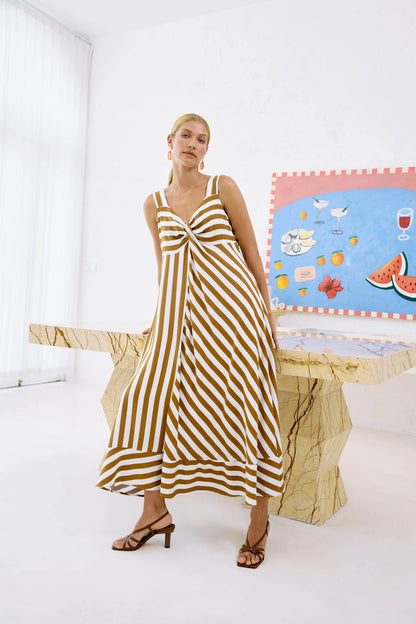 Eb & Ive TREVILLE STRIPE TANK MAXI DRESS - CARAMEL