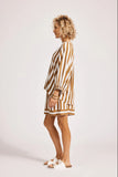 Eb & Ive TREVILLE STRIPE BLOUSE - CARAMEL