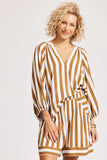 Eb & Ive TREVILLE STRIPE BLOUSE - CARAMEL