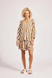 Eb & Ive TREVILLE STRIPE BLOUSE - CARAMEL