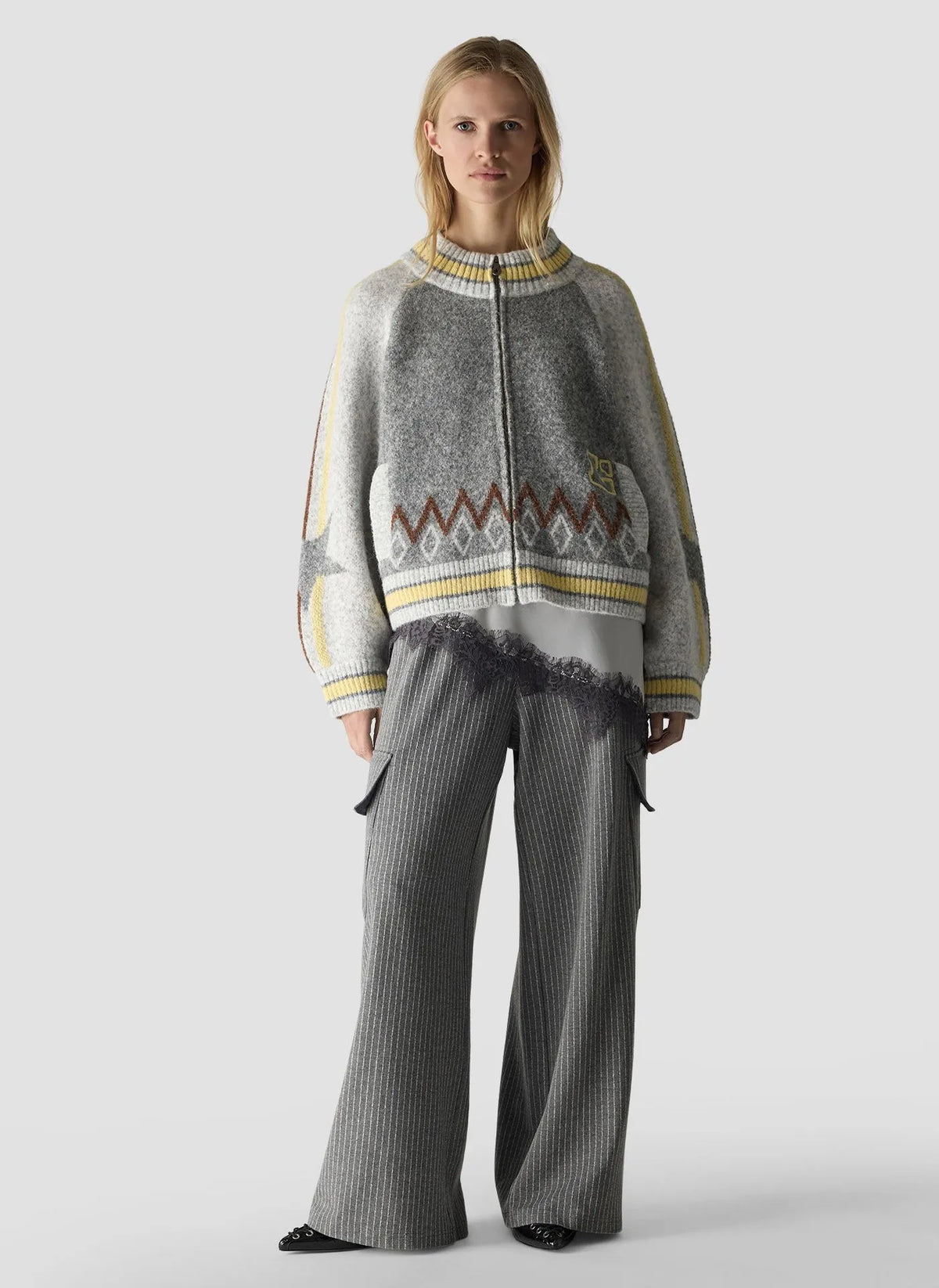 LCMT 623527 Cropped zip cardigan