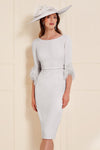 John Charles 29122 Silver Crepe Dress