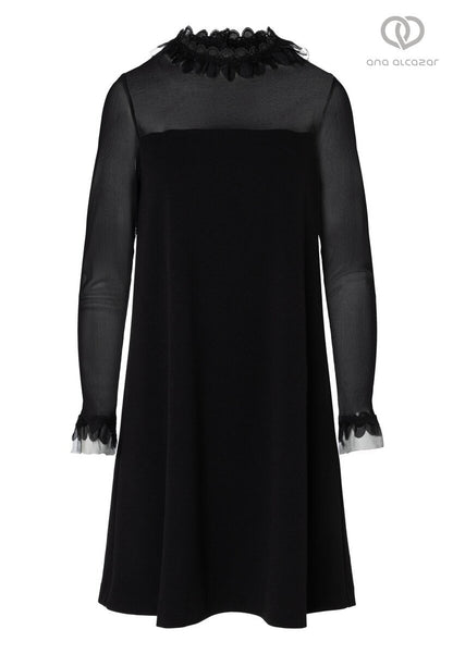ana alcazar 042196 Black Aplique  dress
