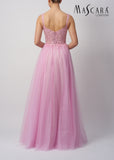 MC11347 EMBELLISHED TULLE DRESS PINK