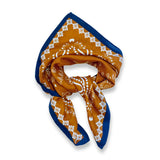 Bandana square neck scarf Mustard/Navy