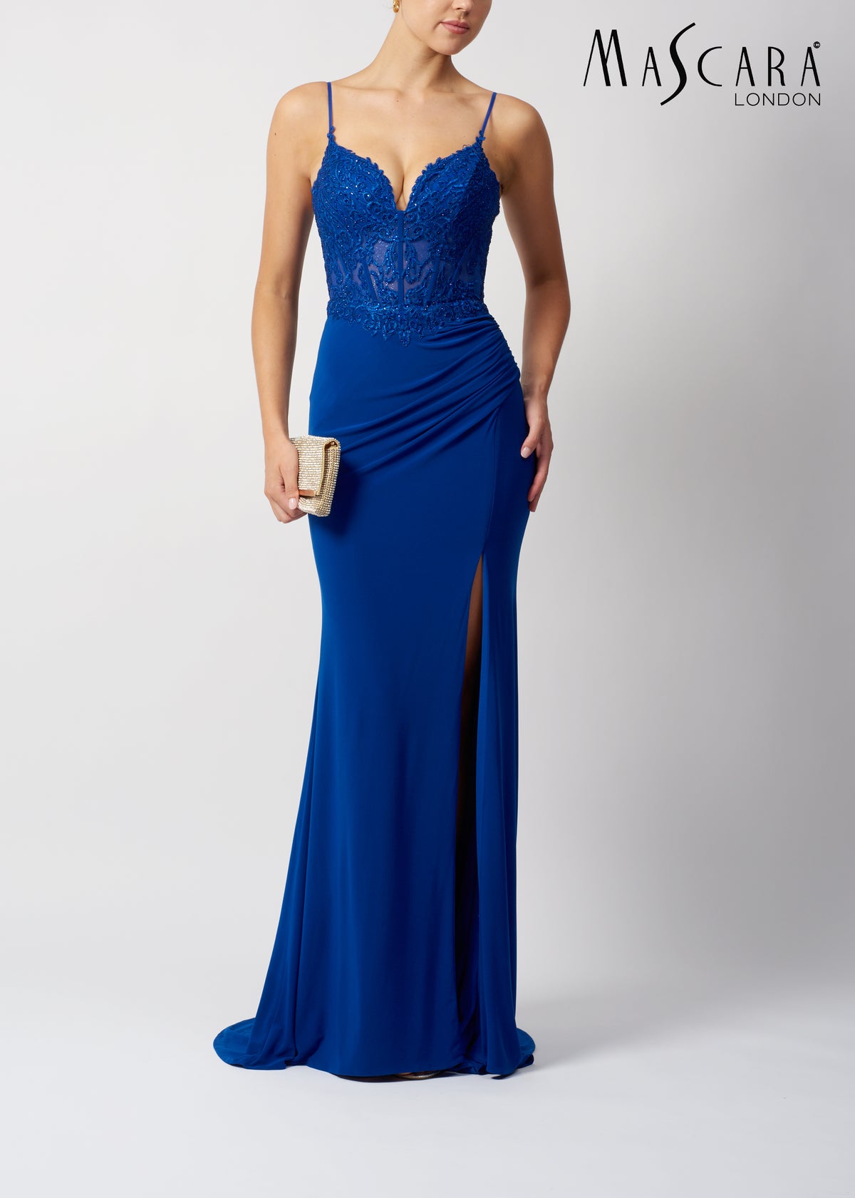 MC18328 TIE BACK DRESS Navy ROYAL