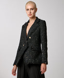 ACCESS FASHION Sequin-embroidered tweed blazer