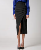 ACCESS FASHION Wrap skirt with side gathering