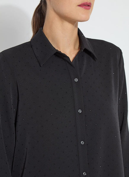 LYSSE Parker embellished shirt Black