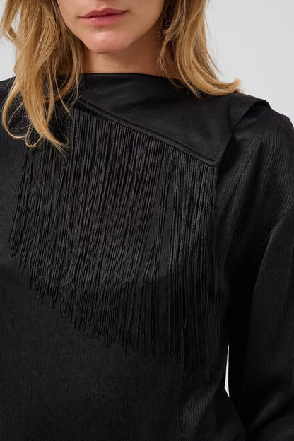 Soaked in luxury. SLMirabella Aragat Blouse. Black