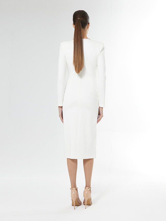 Carla Ruiz White dress with chain detail 51031