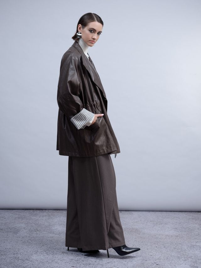 HAAKO Faux leather jacket H2026 Greige
