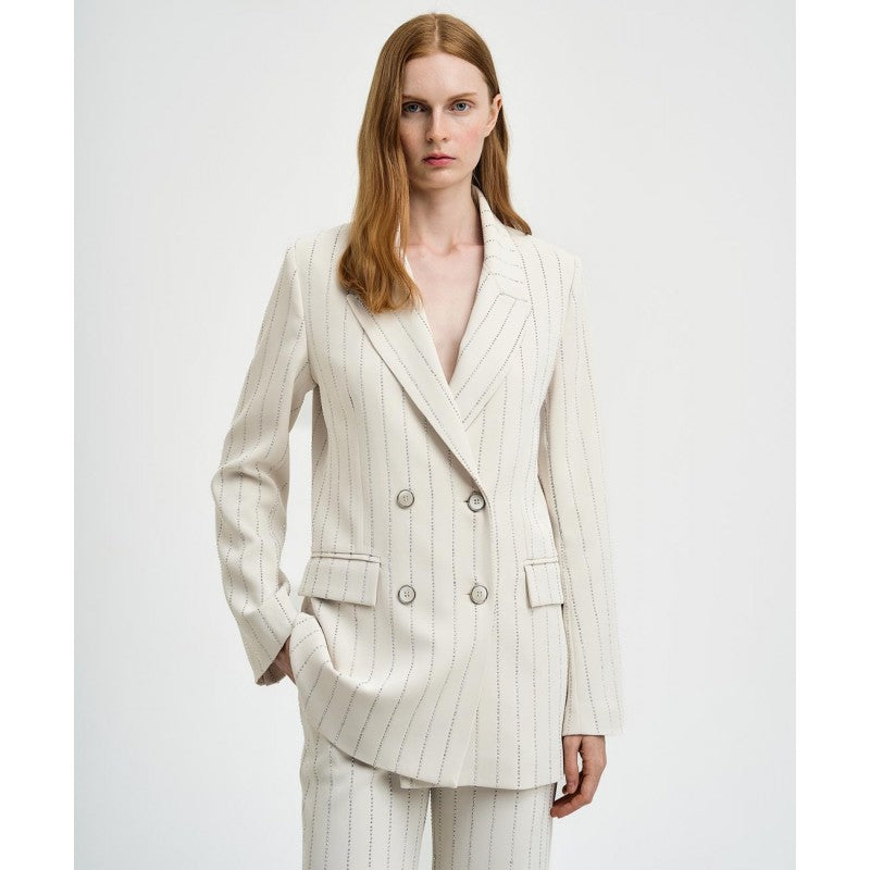 ACCESS FASHION double breasted rhinestone suit