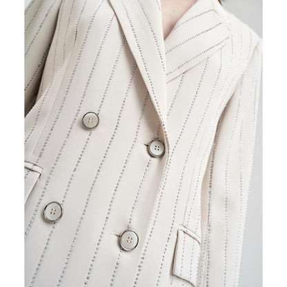 ACCESS FASHION double breasted rhinestone suit
