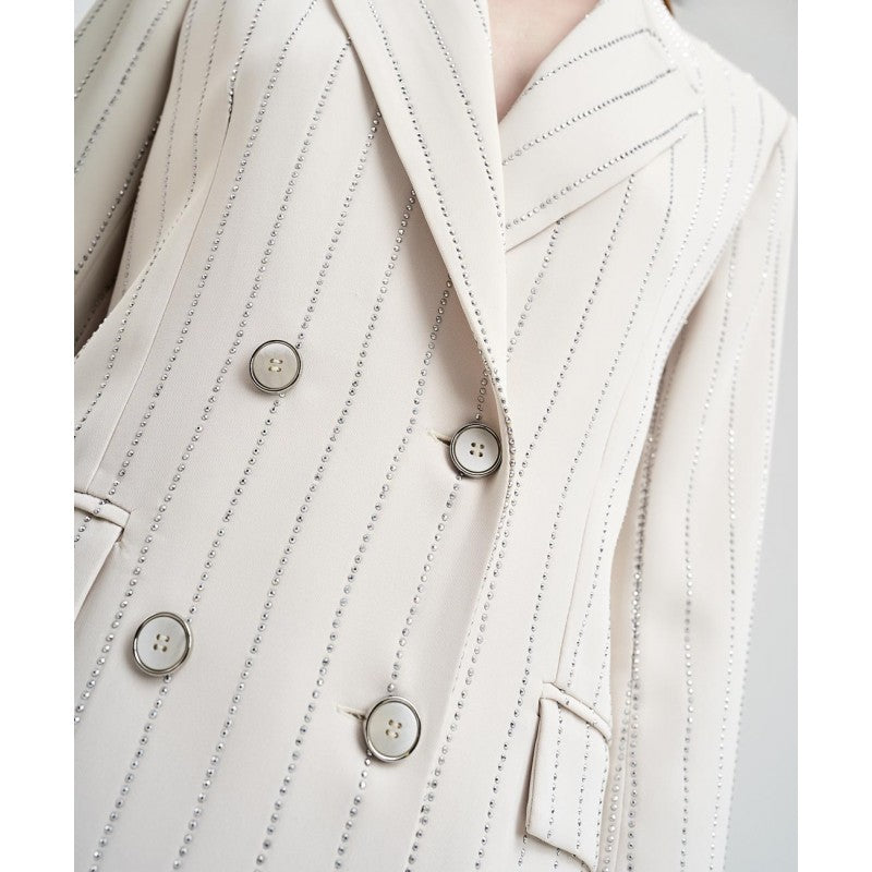 ACCESS FASHION double breasted rhinestone suit