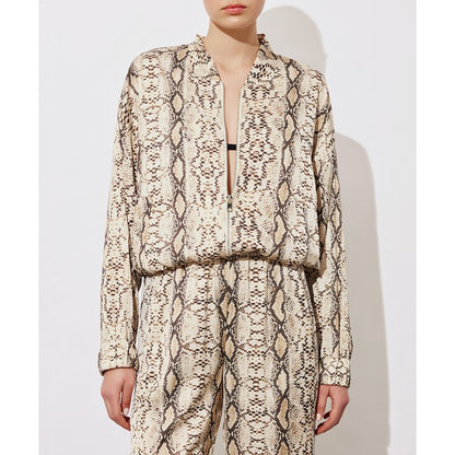 ACCESS FASHION Satin animal print bomber