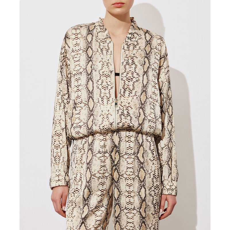 ACCESS FASHION Satin animal print bomber