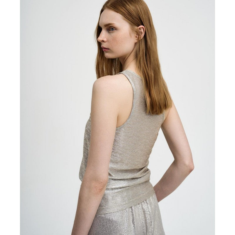 ACCESS FASHION Sleeveless Metallic Top