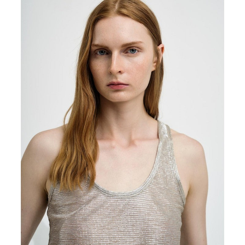 ACCESS FASHION Sleeveless Metallic Top