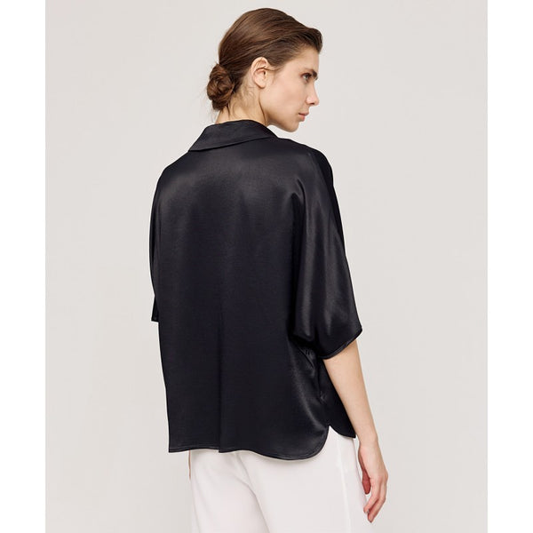 ACCESS FASHION Blouse with metallic Detail Navy