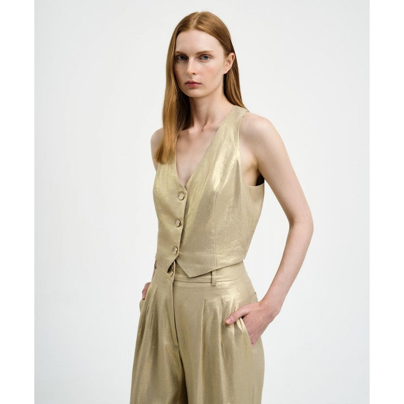 ACCESS FASHION Metallic-effect vest top