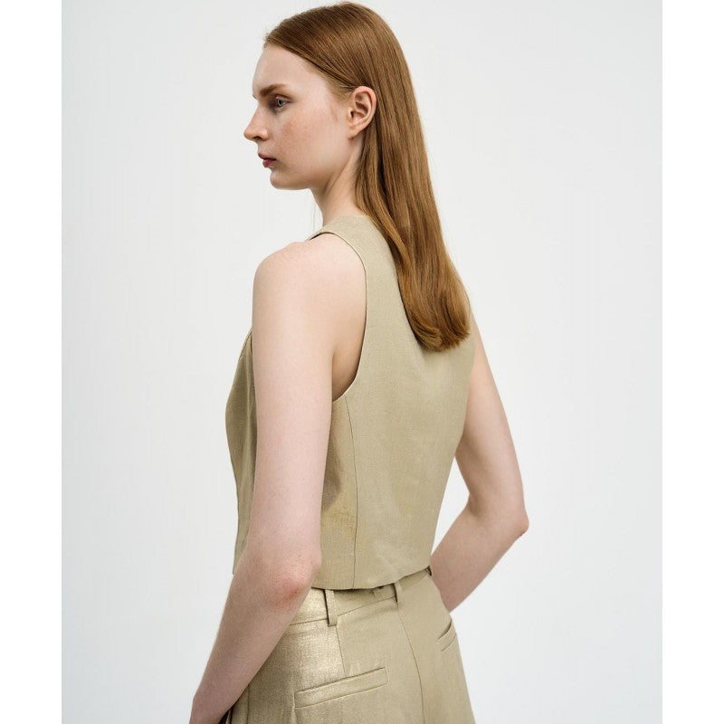 ACCESS FASHION Metallic-effect vest top