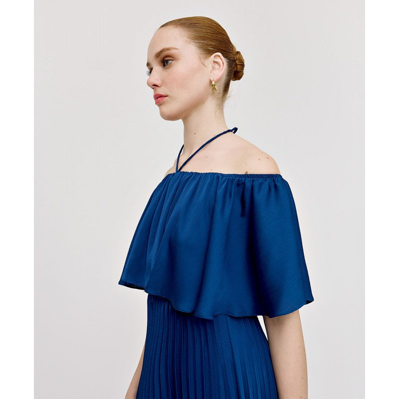 ACCESS FASHION Maxi creased effect dress