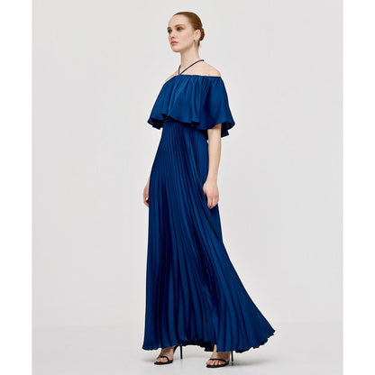 ACCESS FASHION Maxi creased effect dress
