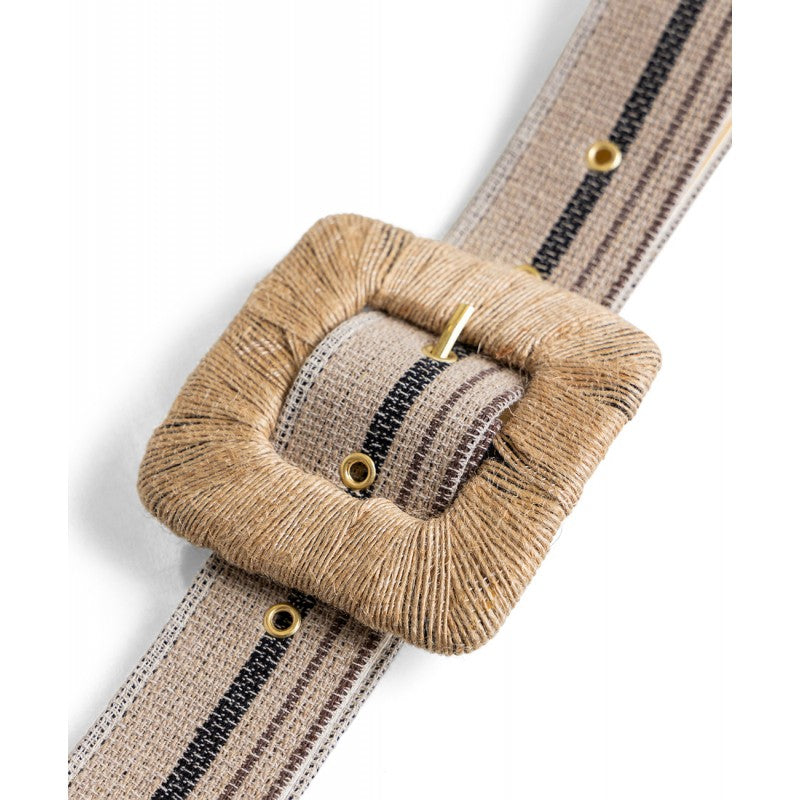 ACCESS FASHION Striped straw belt