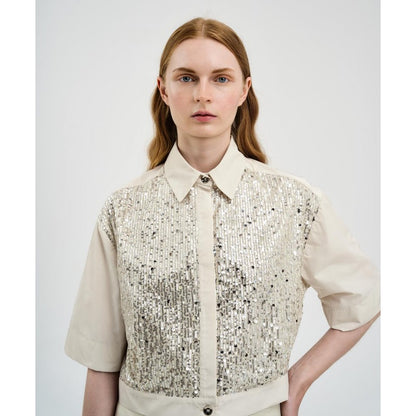 ACCESS FASHION Sequin Short Shirt