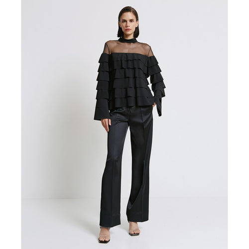 ACCESS FASHION Mesh Top with ruffles