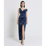 ACCESS FASHIONS Asymmetric  Neckline Maxi