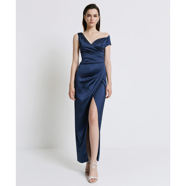 ACCESS FASHIONS Asymmetric  Neckline Maxi