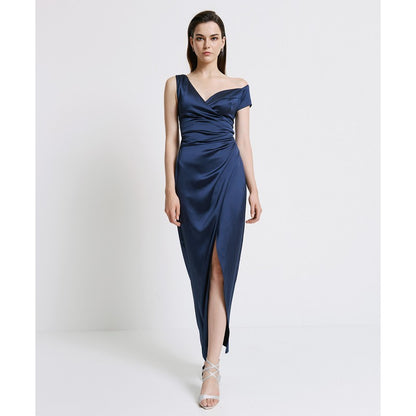 ACCESS FASHIONS Asymmetric  Neckline Maxi