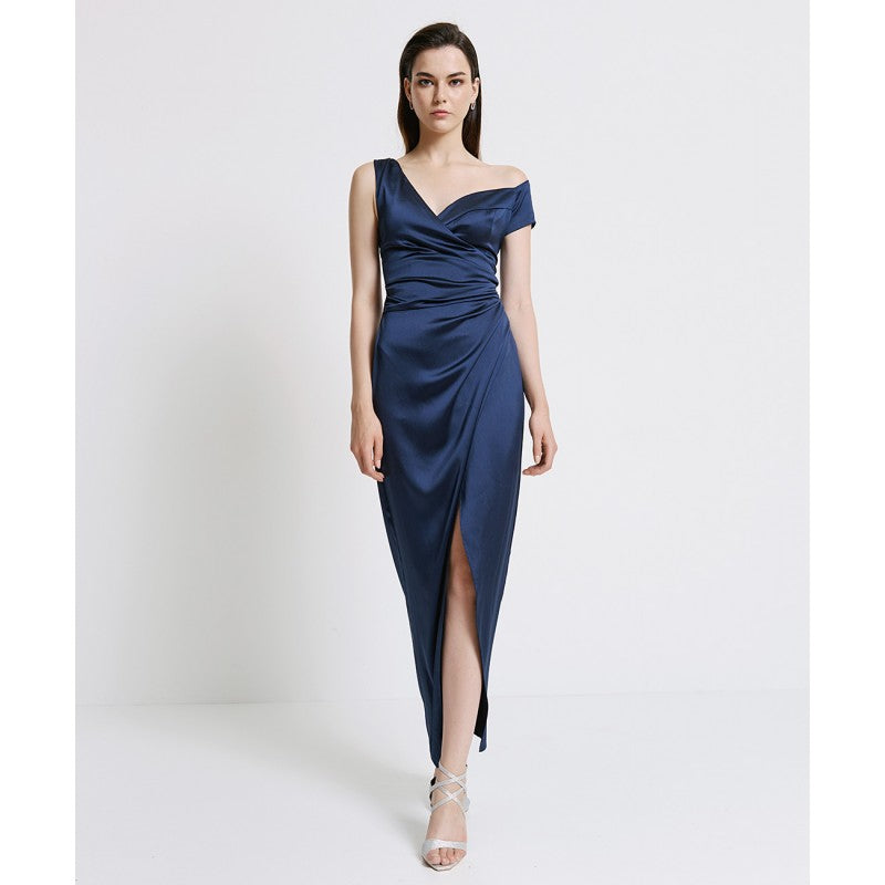 ACCESS FASHIONS Asymmetric  Neckline Maxi