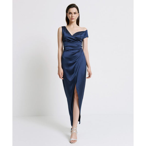 ACCESS FASHIONS Asymmetric  Neckline Maxi