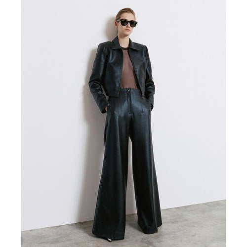 Access Black Textured Flare Trouser