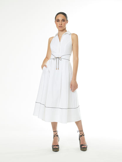 Arggido White Dress with black trim 47562
