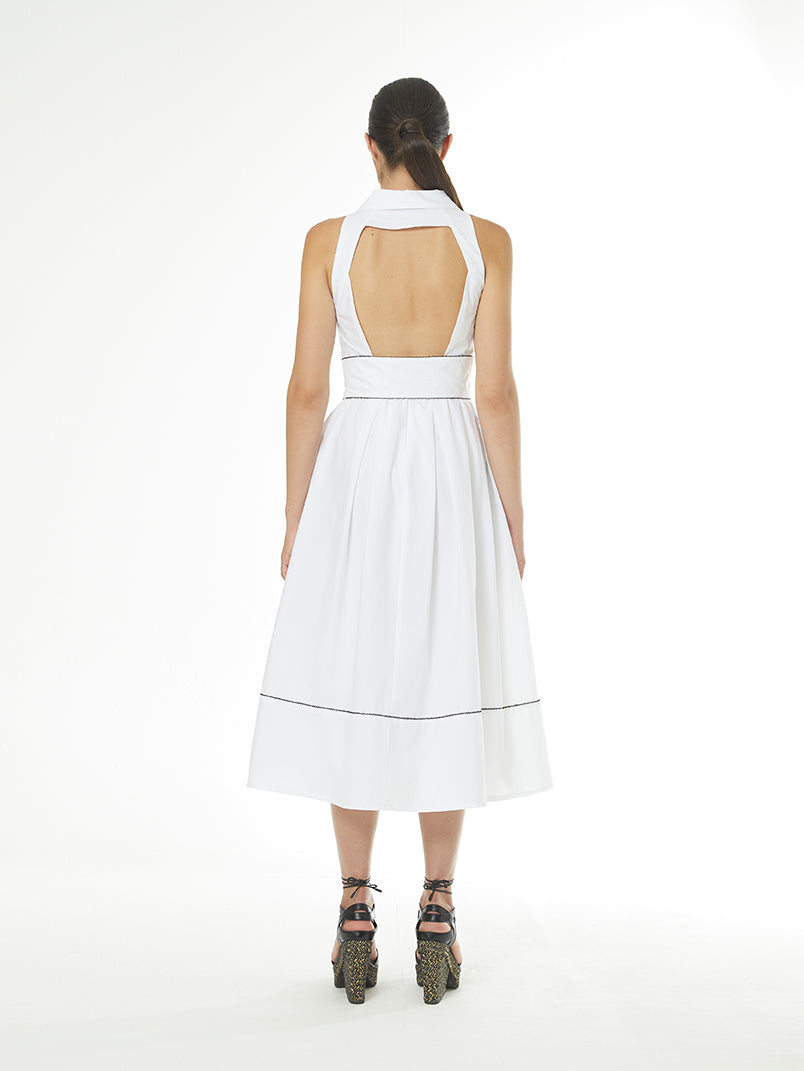 Arggido White Dress with black trim 47562