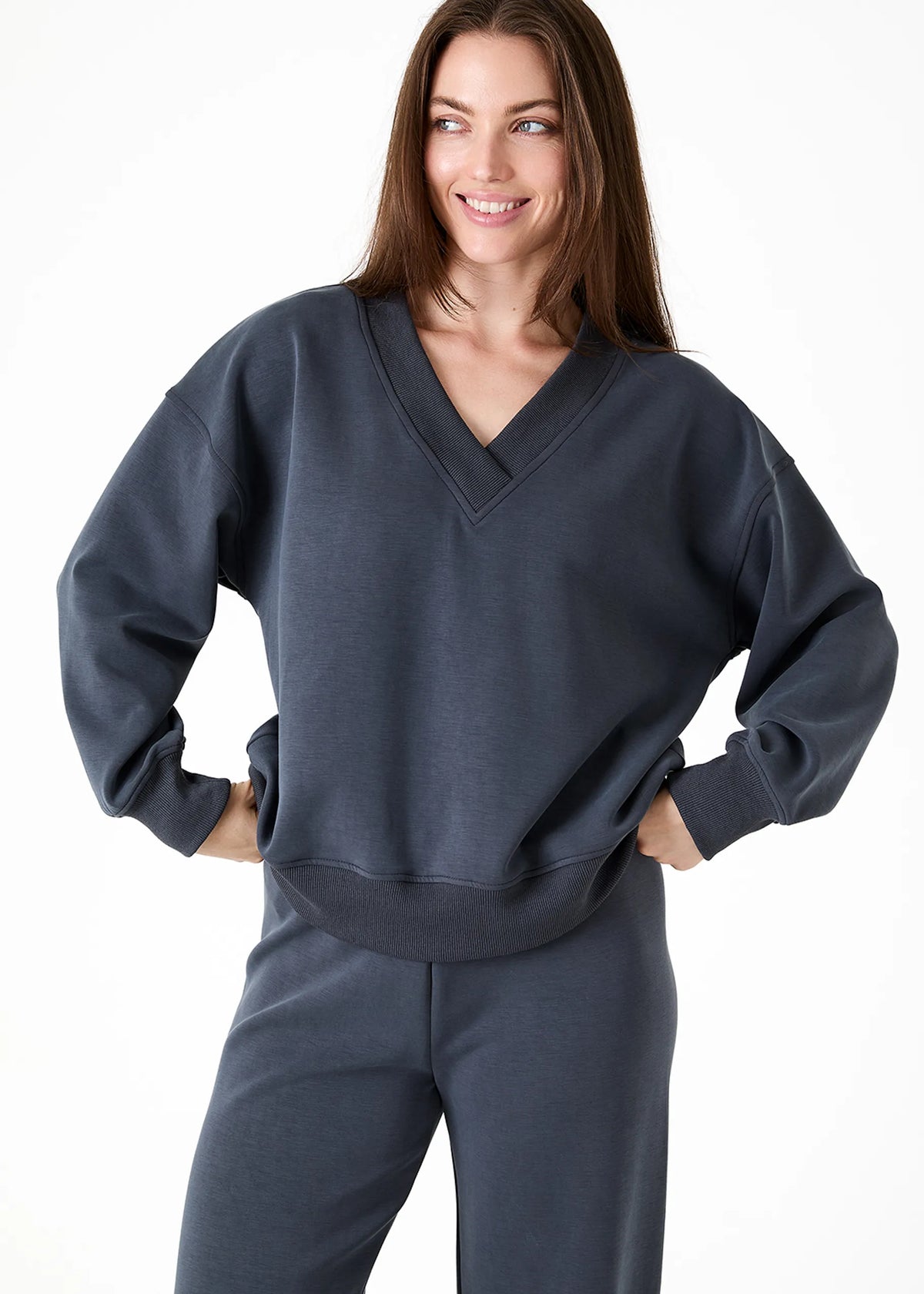 Dreams London AA0512 Luxe Jersey V Neck Sweatshirt