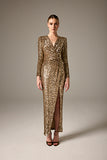 Carla Ruiz 51051 Brown sequin Dress