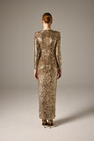 Carla Ruiz 51051 Brown sequin Dress