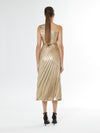Carla ruiz  Gold asymmetric  dress