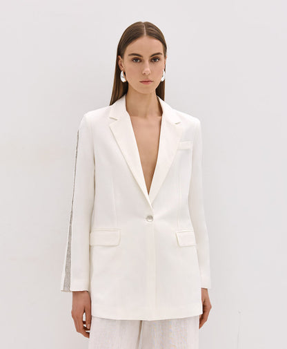 ACCESS FASHION blazer and jogger with sequin Offwhite